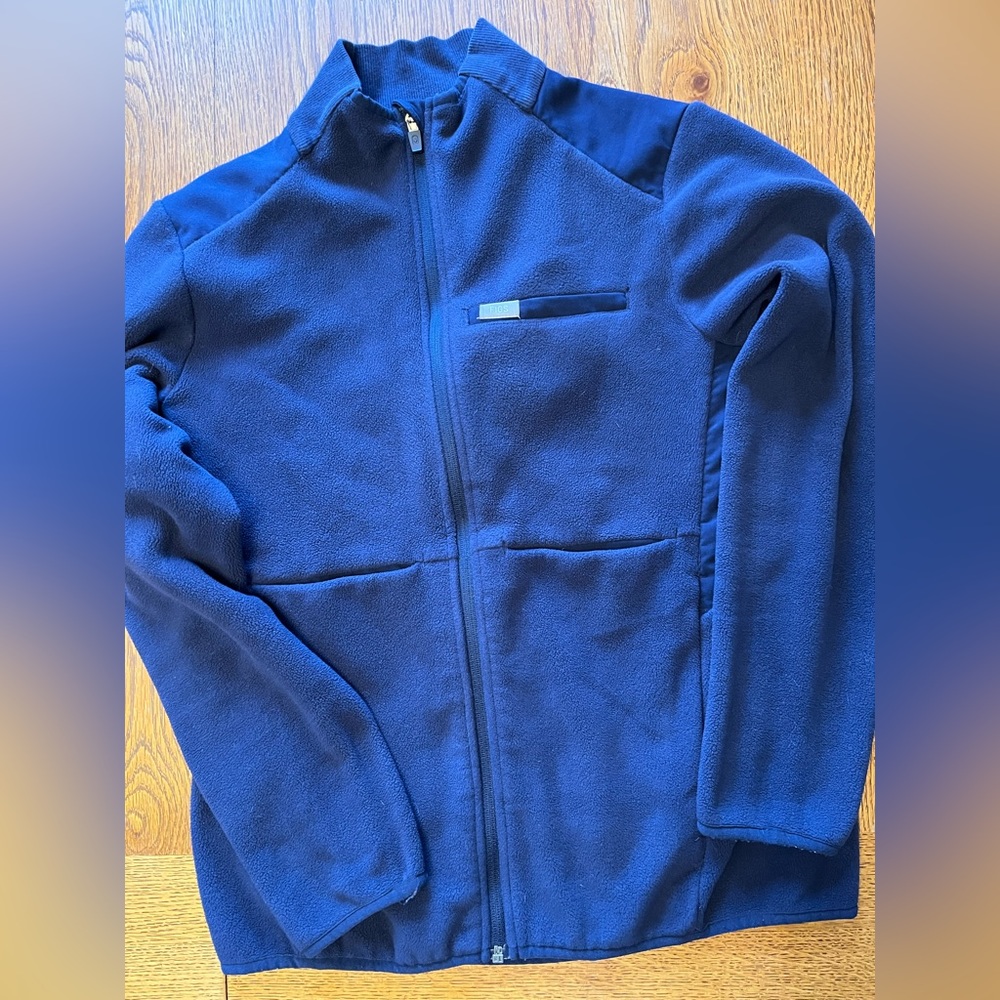 Figs Fleece zip up in Navy Blue